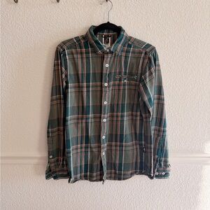 The North Face Green and Brown Plaid Shirt